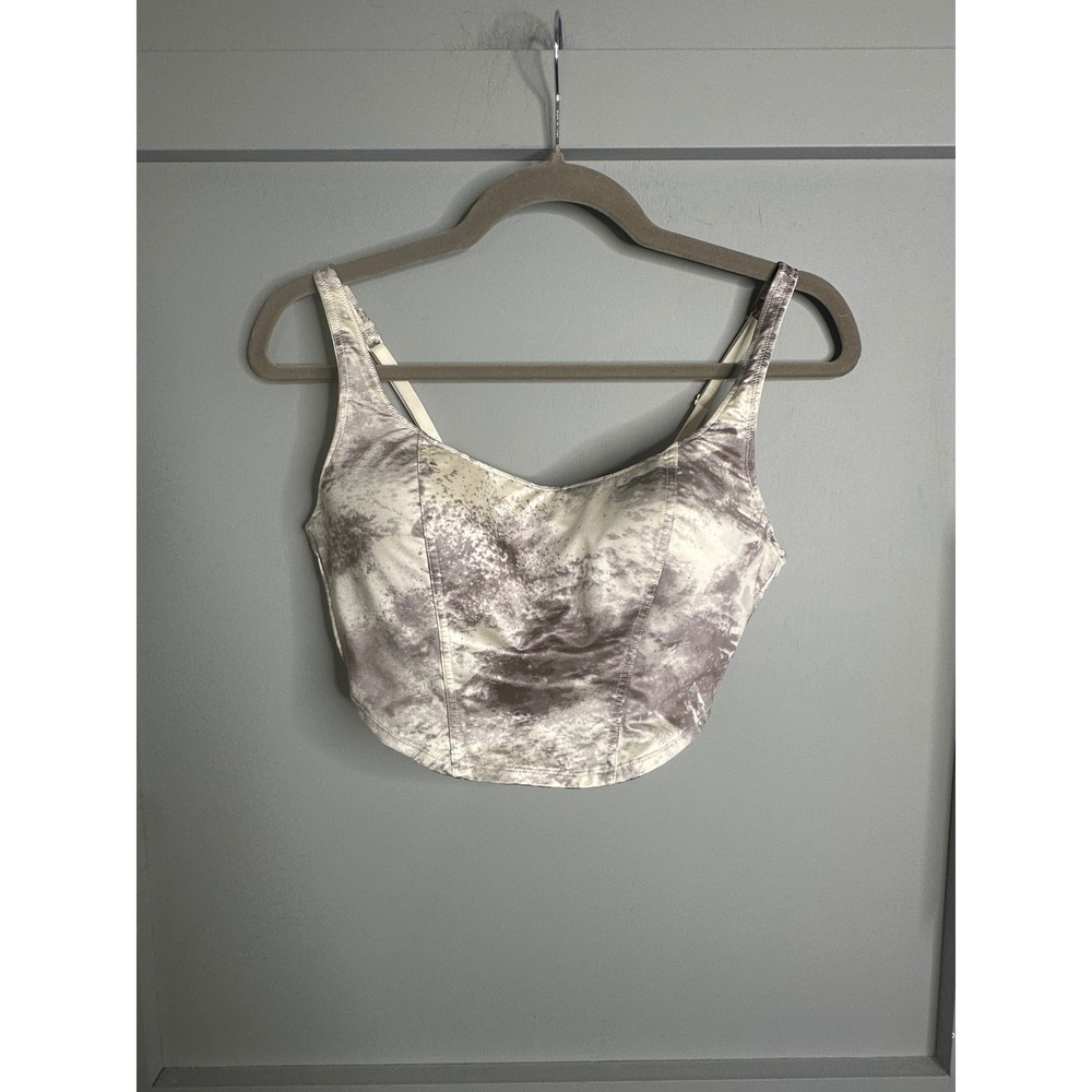 Victorias Secret PINK Wireless Lightly Lined Corset Top Gray Marble Size M